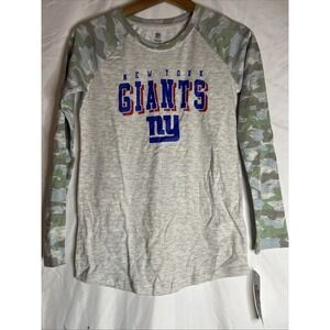 NFL New York Giants Girls'‎ Teens Long Sleeve Front Knot T-Shirt Large